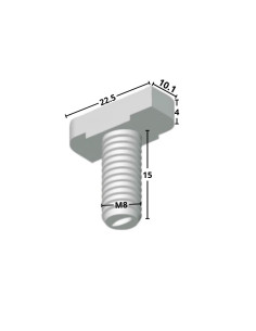 Parafuso de metais cabeça martelo M8X15 para 28/15 perfis Classe 8.8 com nozes Aço bruto 2