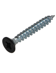 Parafuso de madeira aglomerado cabeça fresada Pozi PZ6 4,5X35 rosca total Aço zinco branco RAL9004 preto segurança