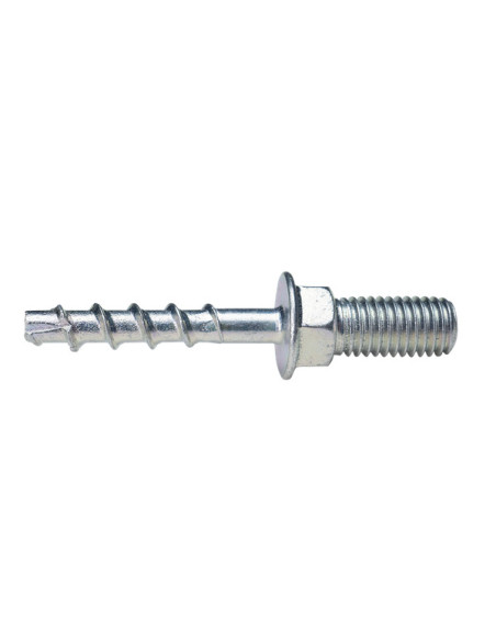 Parafuso de betão cabeça ROSQUEADO MACHO flange com gola 6X40 Aço zinco branco