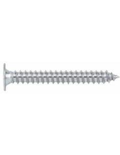 Parafuso de chapa rosca dupla cabeça plana TORX T20 4,8X45 Aço zinco branco RAL7011 cinza ferro