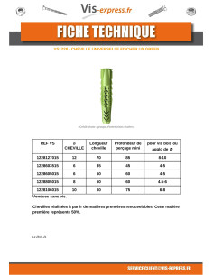 Bucha Fischer UX VERDE 8X50 - Parafuso Express 2
