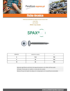 Spax Parafuso de madeira cabeça disco TORX T40 8X550 roscado sobre 80 4CUT WIROX 2