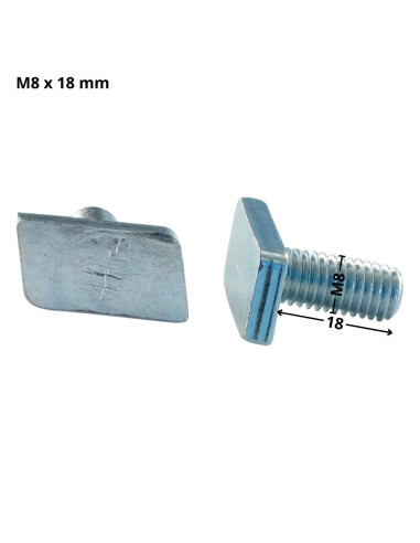 Parafuso de metais T.LOSANGE M8X18 Aço zinco branco