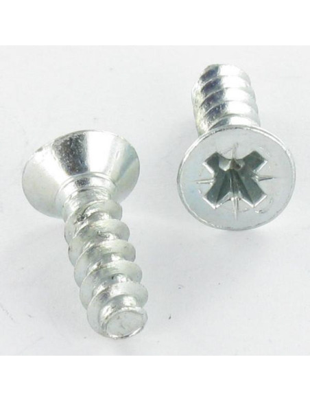 Parafuso em pvc cabeça fresada Pozi PZ6 5X16 Aço zinco branco sem ponta Perno 50 GRAU