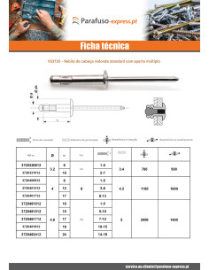 Multigrip blindklinknagels Alumínio Pino de aço Cabeça redonda padrão 4X12 RAL5017 2