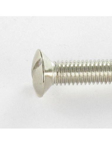 Parafuso de metais cabeça fresada de panela sulcada M5X45 diâmetro da cabeça 8,9 ressalto exterior Aço niquelado