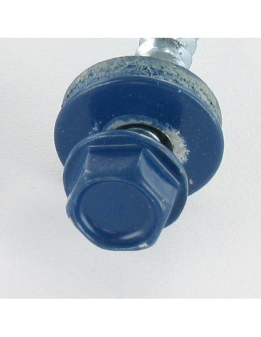 Autoperfurante cabeça hexagonal 4,8X35 Arruela estanque com junta de neopreno epdm Aço zinco branco RAL5001 azul