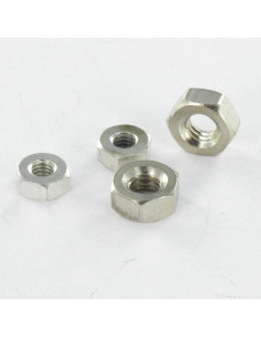 Porca Bronze niquelado hexagonal HU M4 - Parafuso Express