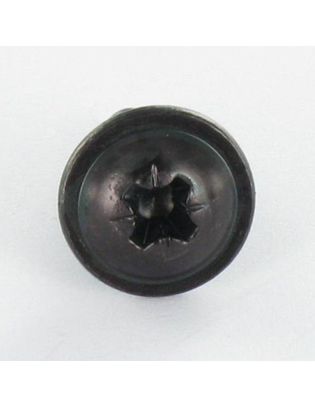 Parafuso de chapa cabeça de cogumelo Pozi 4,8 x 9,5 Aço zinco preto sem ponta