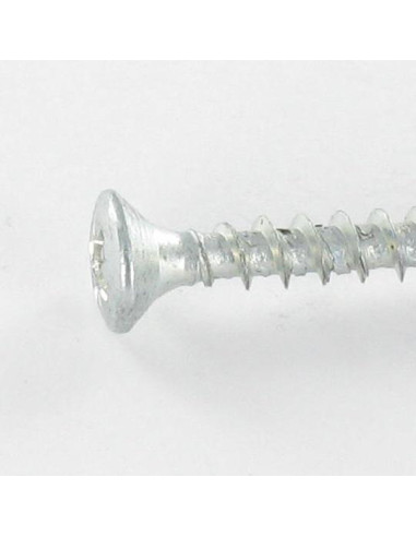 Parafuso de madeira aglomerado cabeça fresada de panela Pozi 4X16 Aço zinco branco