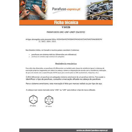 Parafuso de metais cabeça hexagonal 1/4X 1/2 UNC ou equivalente BSW passo inglês grau 5 Aço bruto