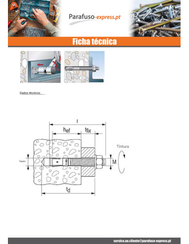 Fischer Fixações FISCHER FBN II 10X146 roscado sobre 106 Aço zinco branco