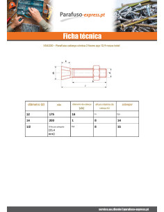 Parafuso (vendido com porca) TC2M M12X40 passo de rosca de 175 Classe 12.9 Aço bruto 2
