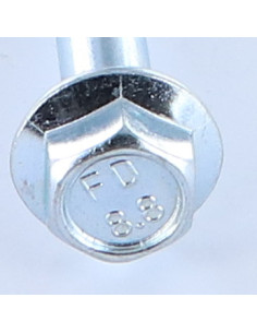 Parafuso de metais cabeça hexagonal M10X60 rosca parcial flange com gola serrilhada Classe 8.8 Aço zinco branco 2
