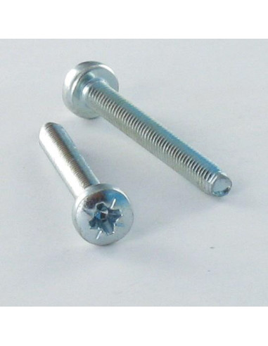 Parafuso autorroscante cabeça abaulada larga M3X30 Pozi PZ5 Aço zinco branco microparafusos