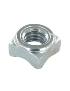 Porca Quadrada de soldar M6 10X10X5 Aço zinco branco 2