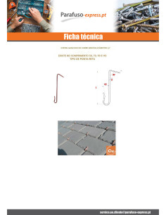 Ganchos para fixação de telhas Cobre 2,7X70 - Parafuso Express 2