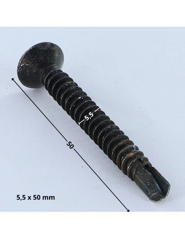 Autoperfurante cabeça fresada TORX T25 5,5 x 50 Aço zinco preto