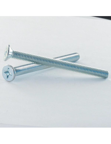 Parafuso de metais cabeça fresada Phillips 3 M6X16 Aço zinco branco