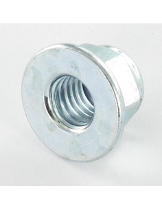 Porca autoblocante flange lisa M6 Aço zinco branco 2