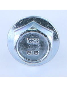 Parafuso de metais cabeça hexagonal M12X40 flange com gola serrilhada Aço zinco branco 2