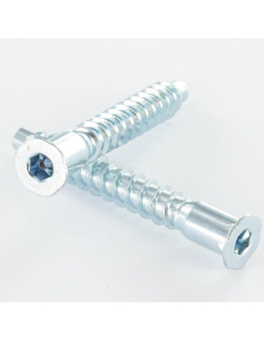 Parafuso autorroscante confirmat cabeça fresada hexagonal oco 7X45 rede de chapa dentado Aço zinco branco