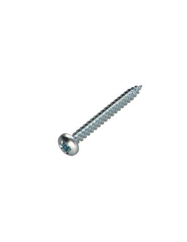Parafuso de madeira aglomerado cabeça redonda Pozi PZ6 4,5X50 Aço zinco branco