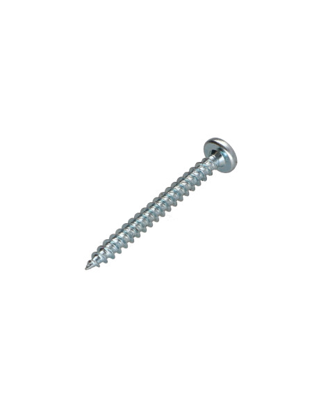 Parafuso de madeira aglomerado cabeça redonda Pozi PZ6 4,5X50 Aço zinco branco