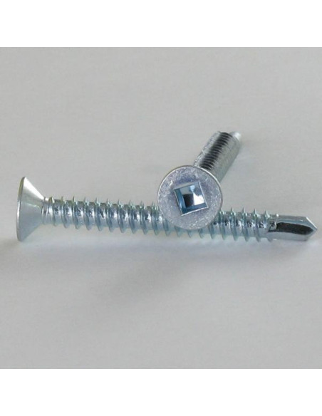 Autoperfurante cabeça fresada quadrado 4,2 x 38 Aço zinco branco