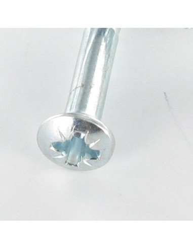 Parafuso de madeira cabeça fresada de panela Pozi PZ6 4X25 Aço zinco branco