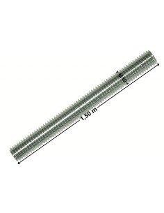 Perno roscado M10 comprimento 1,50M Aço zinco branco 2