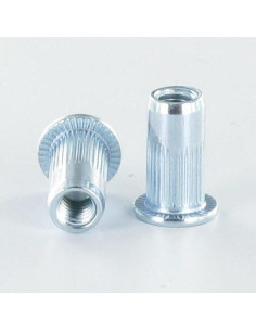 Porcas Rebite cabeça plana M10X19,5 ACPC35 Aço zinco branco