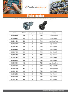 Parafuso de chapa cabeça cilíndrica 3,5 x 38 TORX T10 Dicromato 2