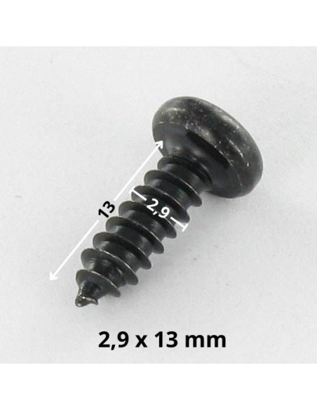 Parafuso de chapa cabeça cilíndrica TORX T10 2,9 x 13 Aço zinco preto