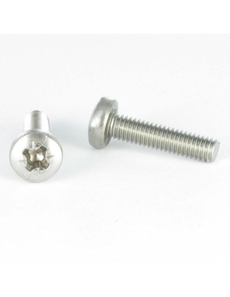 Parafuso de metais cabeça abaulada larga Pozi PZ5 M3X10 Aço zinco branco microparafusos