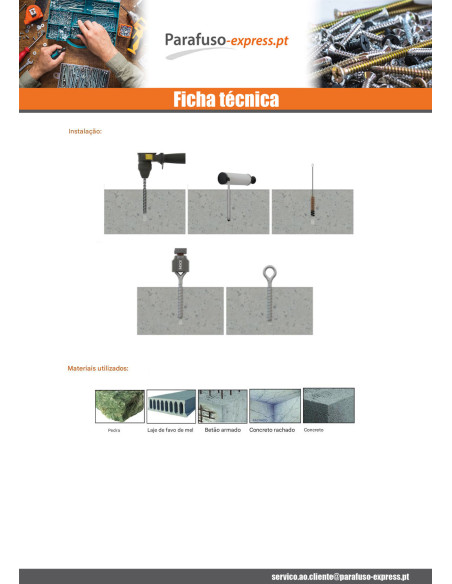Pitão Betão 8X55 Aço zinco branco - Parafuso Express