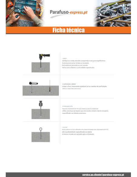 Pitão Betão 8X55 Aço zinco branco - Parafuso Express