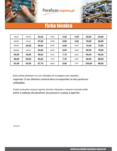 Rondela liso M20X40X3 M Dicromato - Parafuso Express