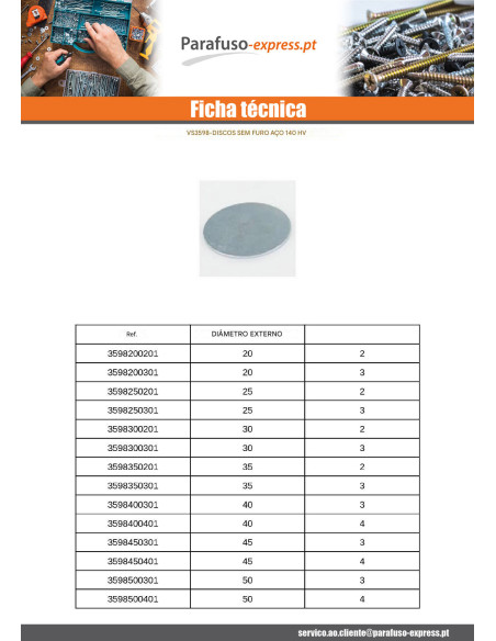 Arruela lisa sem furo 70X4 Aço bruto - Parafuso Express