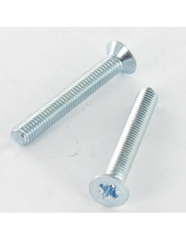 Parafuso de metais cabeça fresada Pozi PZ6 M4X22 Aço zinco branco