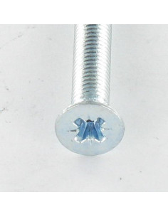 Parafuso de metais cabeça fresada Pozi PZ6 M4X22 Aço zinco branco 2