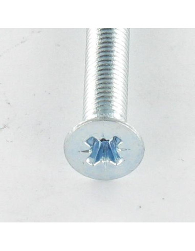 Parafuso de metais cabeça fresada Pozi PZ6 M4X22 Aço zinco branco
