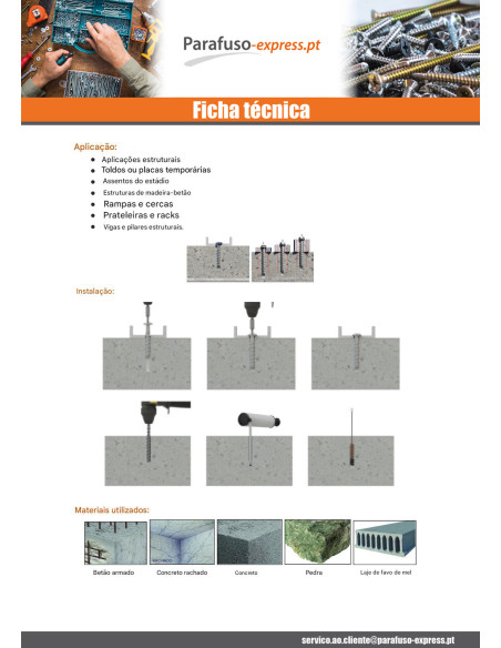 Parafuso de betão cabeça cabeça panela TORX TORX T30 6X40 Aço zinco branco