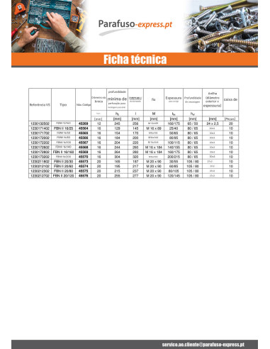 Fischer Fixações FISCHER FBN II 16X280 roscado sobre 184 Aço zinco branco