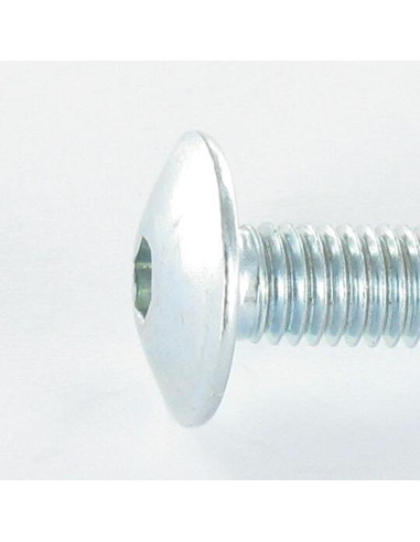 PARAFUSO cabeça de cogumelo M8X75 chave de 5 Aço zinco branco