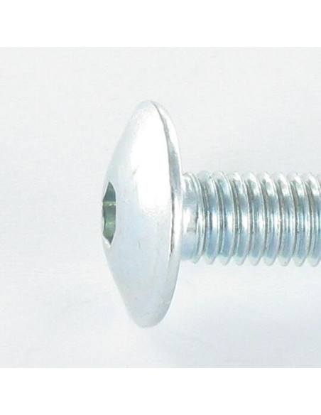 PARAFUSO cabeça de cogumelo M8X75 chave de 5 Aço zinco branco