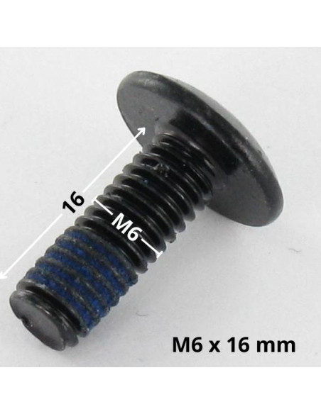 PARAFUSO cabeça de cogumelo M6X16 chave de 4 Aço zinco preto Freio roscado