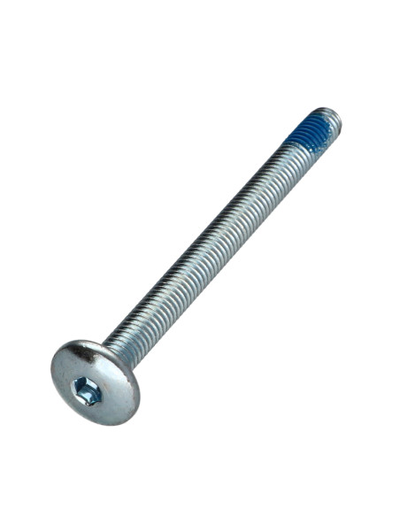 PARAFUSO cabeça de cogumelo M6X70 chave de 4 Aço zinco branco Freio roscado