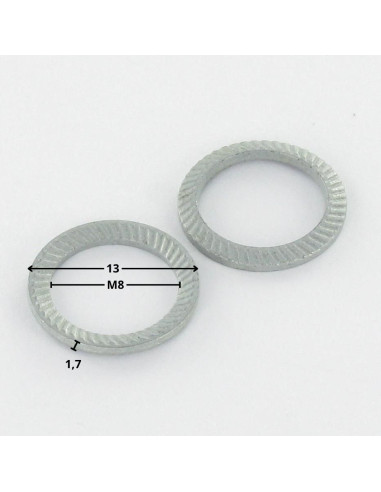 Rondela SCHNORR VS M8X13X1,7 420500 Aço zinco branco