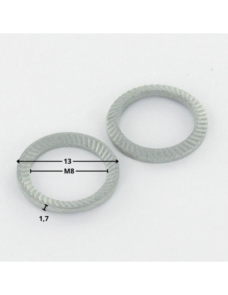 Rondela SCHNORR VS M8X13X1,7 420500 Aço zinco branco